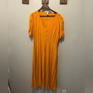 Ava & Viv Vibrant Orange Midi Dress